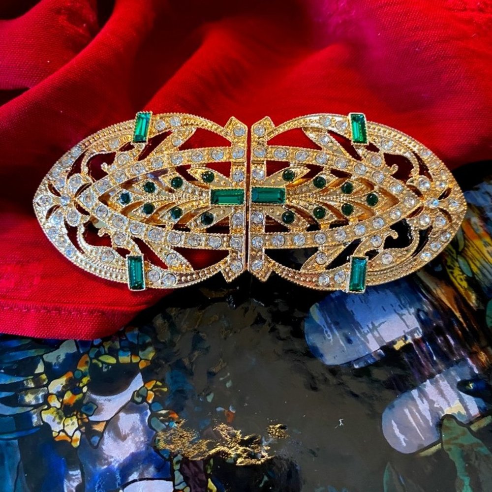 Art Deco Style Crystal gold hair Clip by MyElegantThings